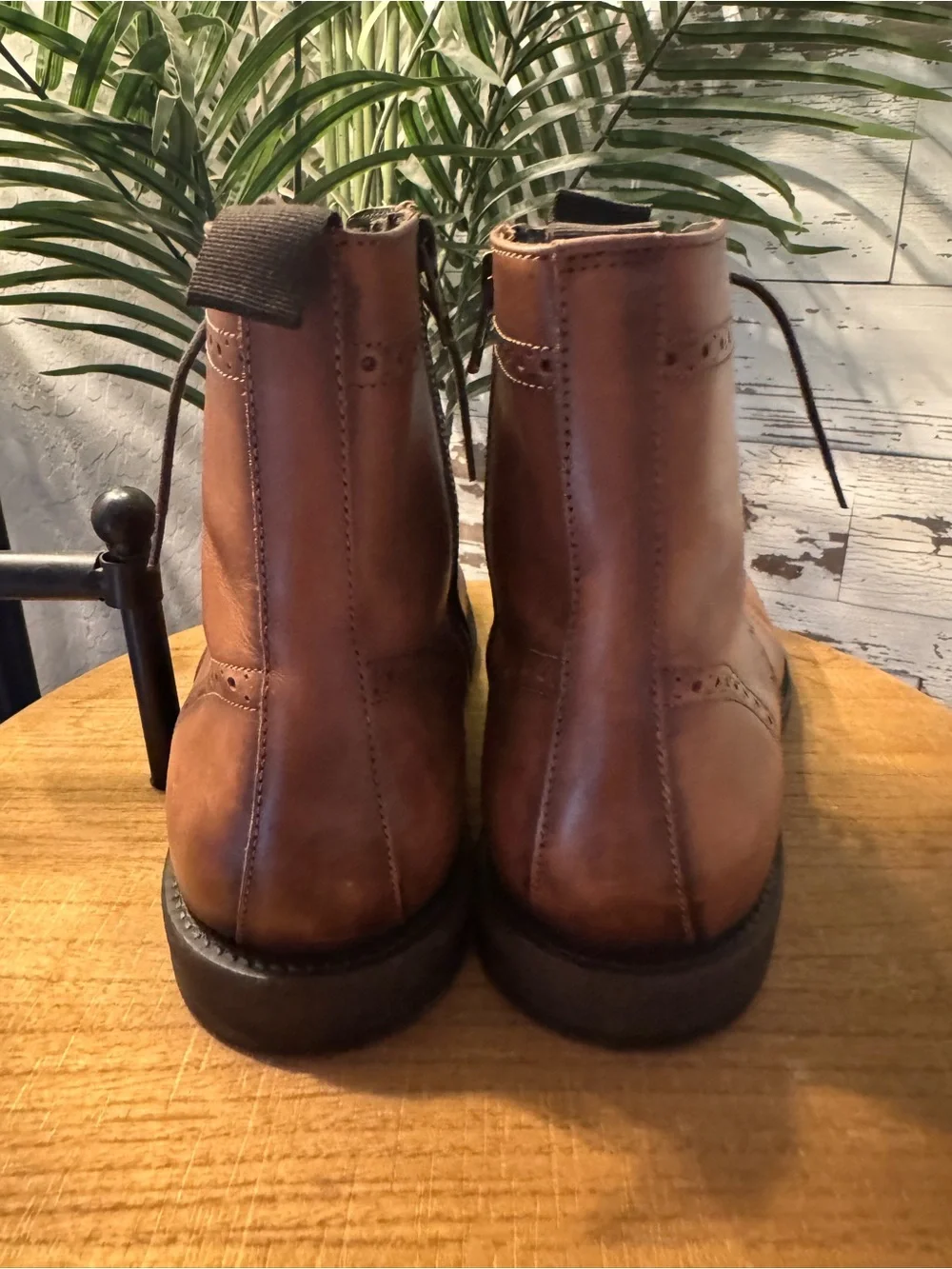 Zara Oxford Brogue Leather Ankle Boots